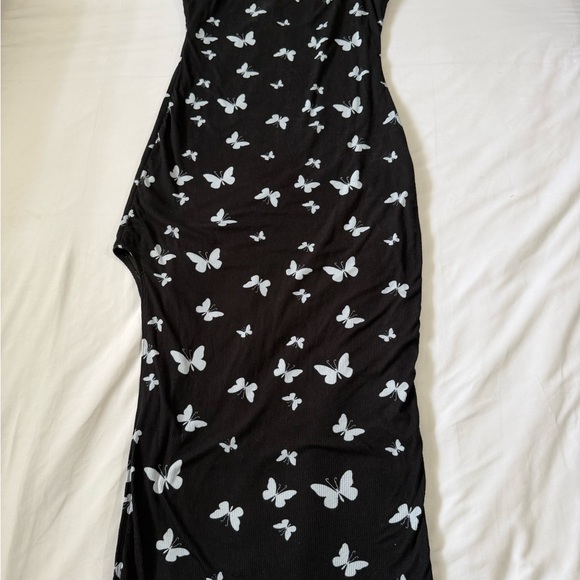 Justify Dresses & Skirts - Justify Black Strapless Dress with White Butterfly Print